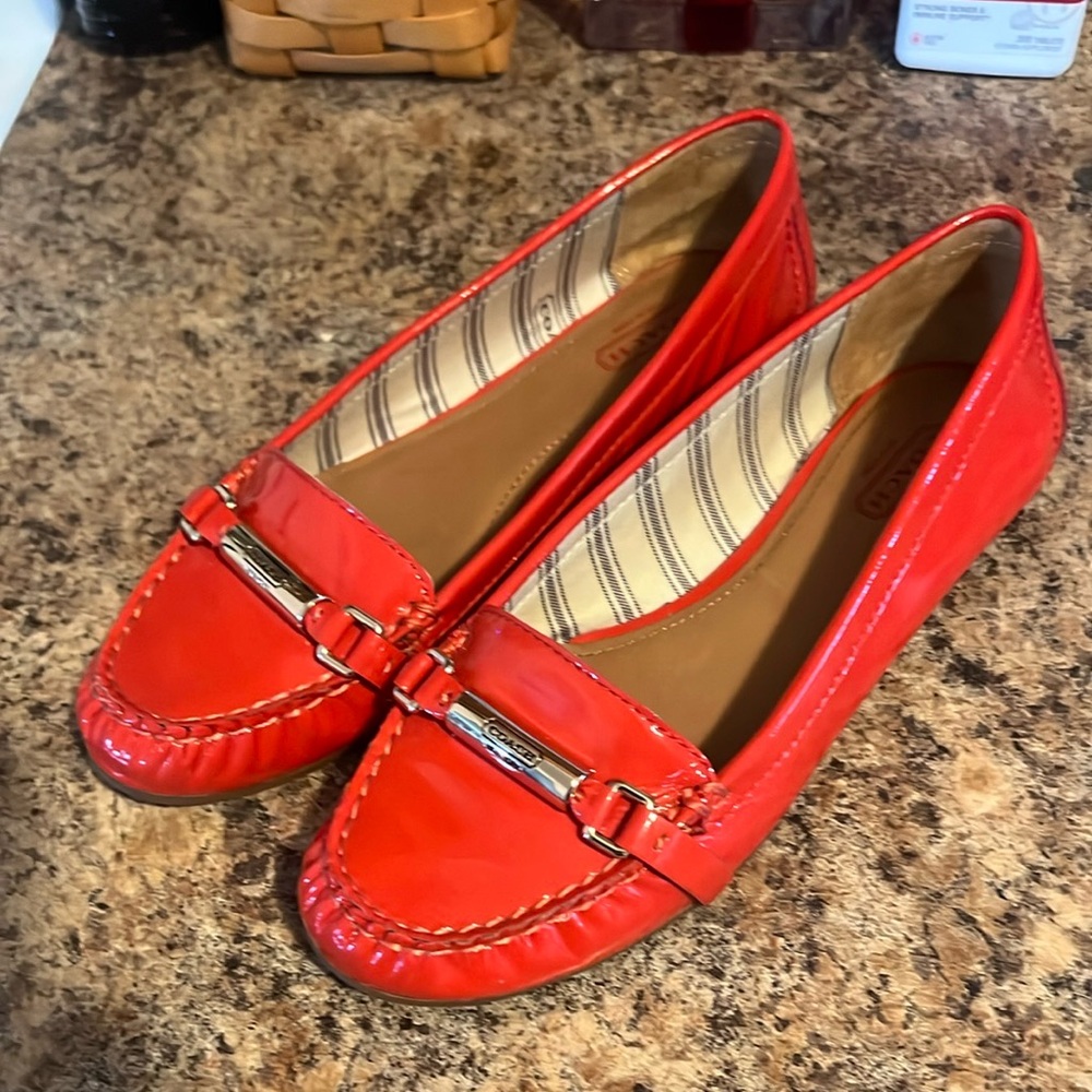 COACH NEW YORK Berdina Flats / Loafers – Red Patent Leather – Size 8B